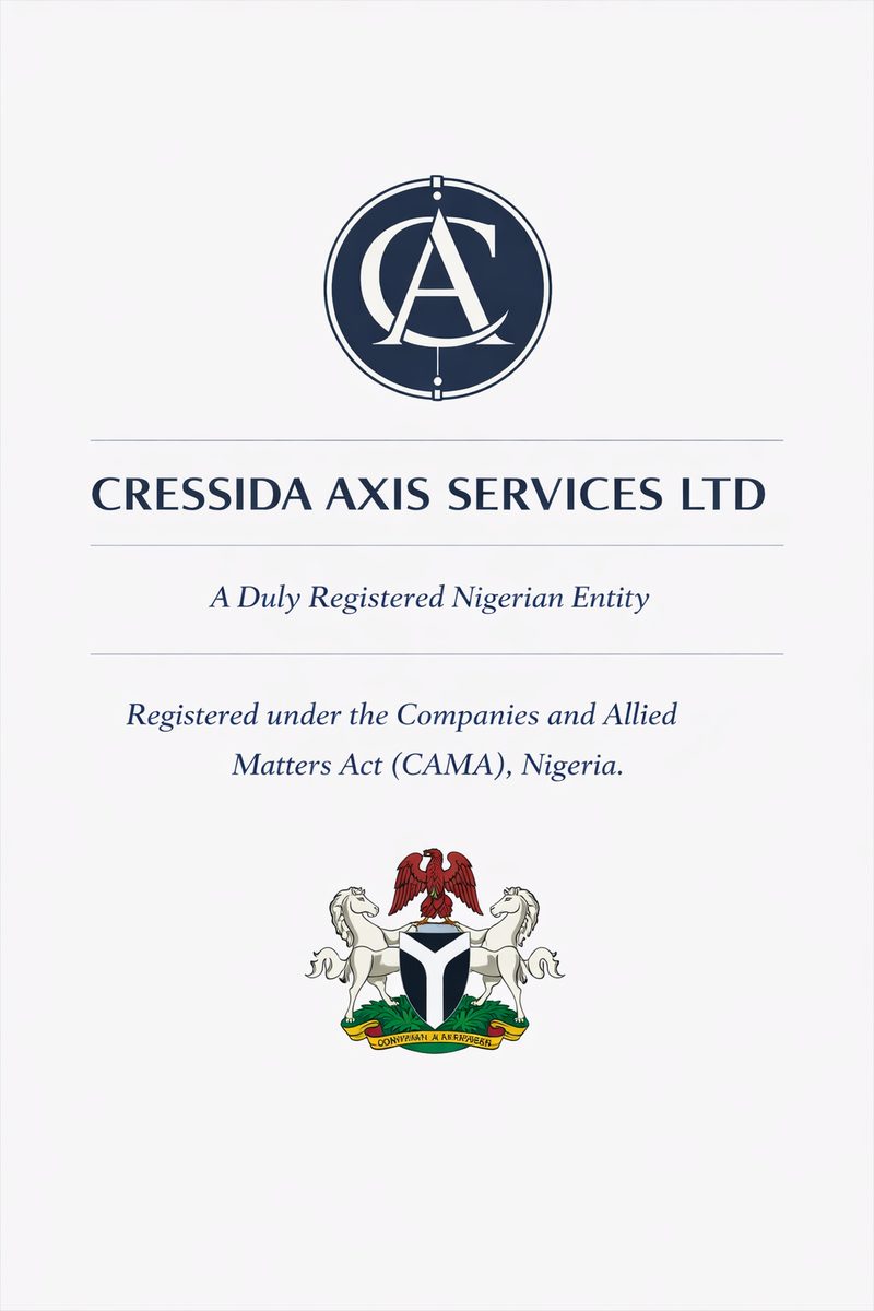 Cressida Axis Services Ltd — registered Nigerian entity badge
