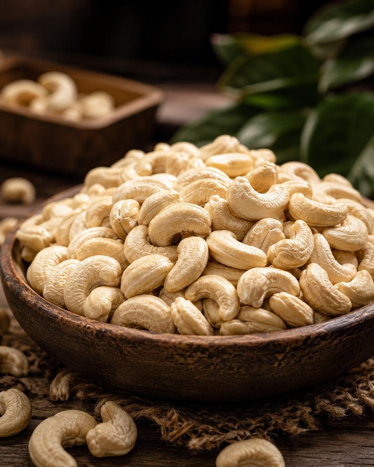 Bowl of raw cashew nuts